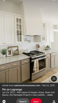 the kitchen is clean and ready to be used by someone who likes it on their phone