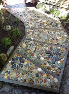 a walkway made out of rocks and stones