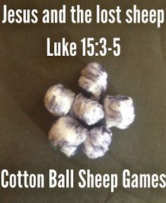 the cotton ball sheep game is being played