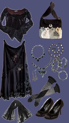 Whimsical Goth Aesthetic Outfits, Whimsigothic Accessories, Bohemian Goth Outfits, Outfits Gothic, Whimsigoth Style, Goth Prom, Bohemian Goth, Bohemian Outfits