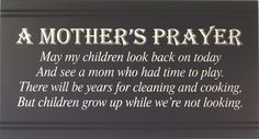 a mother's prayer written in white on a black background