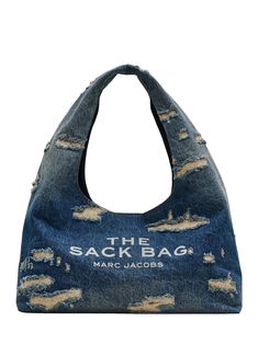 Find MARC JACOBS The Sac Shoulder Bag on Editorialist. The Marc Jacobs The Sac Shoulder Bag is crafted from indigo blue cotton. The bag features ripped detailing, a logo print on the front, and a logo patch on the rear. It has a single shoulder strap, magnetic fastening, a main compartment, and an internal zip-fastening pocket. Iconic Runway, Denim Handbags, Sack Bag, Marc Jacobs Bag, Purple Bags, Handbags Online, Zip Pouch, Blue Bags, Magnetic Closure