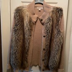 Loved It, But Ready To Escape For Something For This Season. Fur Sweater, Fox Fur, Michael Kors Black, Black Cream, Outlet, Sweaters For Women, Fox, Michael Kors, Cream