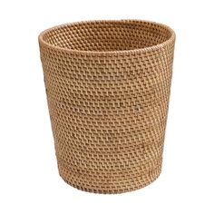 a woven basket is shown on a white background and it's brown in color