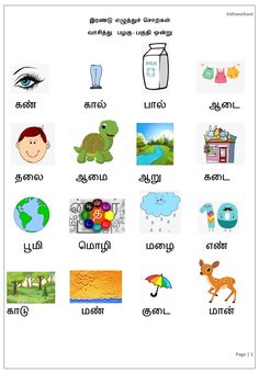 an english language worksheet with pictures and words