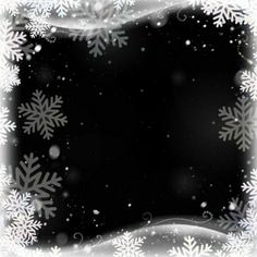 snow flakes on a black and white background