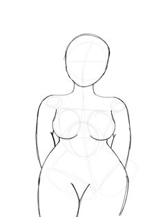 a drawing of a woman's body in the shape of a torso, with no bra