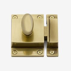 an image of a door handle with knobs on the front and back doors in satin brass