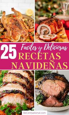 the cover of 25 fabulously delicious recipes for recetas naviddenas