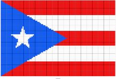 a cross stitch pattern with the flag of puerto