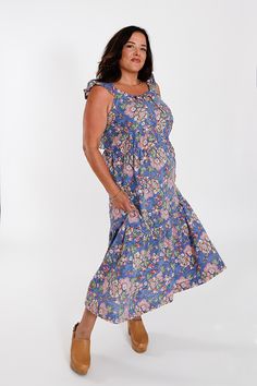 The Ivie is a woven dress or two-piece set in a maxi length. The three sleeve options are a tank ruffle, a cap sleeve and a 3/4 length sleeve. The neckline, sleeve cuff and waistline are adjustable with drawstrings. The waistline is designed to sit high at the natural waist. The top is a cropped length. The skirt includes inseam pockets, a large hem ruffle and a drawstring elastic waist.





Pattern Format: PDF
Size Range: 0-30, with 2 bust cup options
Fabric: WOVEN
Sewing Level: ADVANCED BEGIN Summer Daywear Maxi Dress With Ruffle Hem, Summer Maxi Dress With Ruffle Hem For Daywear, Casual Ruffle Sleeve Maxi Dress For Garden Party, Casual Ruffle Sleeve Maxi Dress For Vacation, Bohemian Midi Dress With Ruffle Sleeves For Spring, Bohemian Ruffle Sleeve Daywear Dresses, Daywear Sundress With Ruffle Sleeves, Spring Ruffle Sleeve Maxi Dress For Day Out, Spring Maxi Dress With Ruffle Sleeves For Day Out