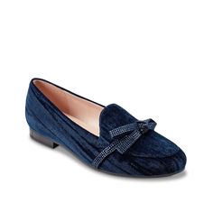 Bandolino-Jayme Loafer Whether highlighting a casual fit or adding to your workwear wardrobe, the Bandolino Jayme loafer has you covered. A rhinestone-accented detail catches the eye, while the foam footbed provides added support. Navy Velvet, Casual Fit, Penny Loafers, Bow Detail, Casual Fits, The Eye, Womens Flats, Work Wear, Heel Height