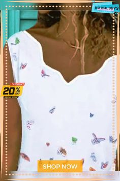 Vintage Sleeveless Butterflies Printed Casual Vest Tops Vest Tops, Casual Vest, Vest Top, Butterfly Print, Plus Size Casual, Butterflies, Plus Size