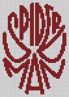 a cross stitch pattern with the word hope in red and white letters, as well as an