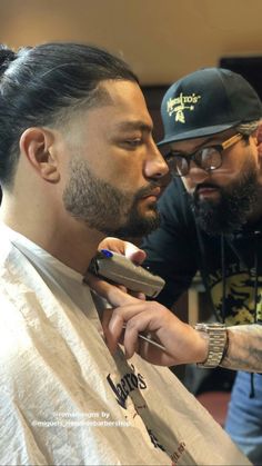 Roman Reigns Haircut, Roman Reigns Hairstyle, Aztec Hairstyles, Roman Reigns Hair, Man Bun Curly Hair, Roman Angel, Taper Fade Long Hair, Long Hair Fade, Reign Hairstyles