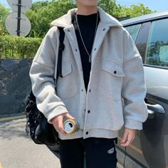 Korean Style Winter, Korean Winter Outfits, Korean Street Fashion Men, Aesthetic Clothing Stores, Autumn Jacket, Mens Outfit Inspiration, Winter Outfits Men, Men Fashion Casual Outfits, Woolen Coat