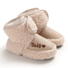 Soft Sole Baby Booties - Momorii Toddler Snow Boots, Solids For Baby, Warm Snow Boots, Toddler Boots, Warm Shoes, Walker Shoes, Girls Fleece, Baby Boots, Crib Shoes