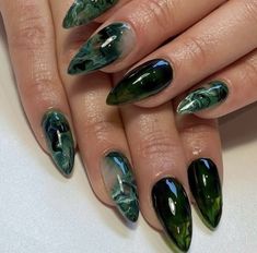 Grunge Nails, Her Nails, Nail Jewelry, Marble Nails, Prom Nails, Funky Nails, Pretty Acrylic Nails, Chic Nails, Dope Nails