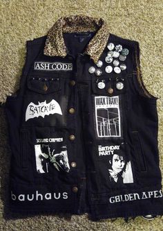 How To: DIY Deathrock Vest — The Belfry Network Goth Diy Jacket, Goth Battle Vest, Goth Battle Jacket, Diy Alternative Clothes, Goth Vest, Deathrock Fashion, Diy Vest, Battle Jackets, Battle Vest