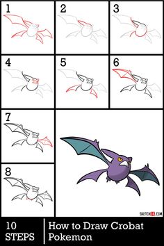 how to draw a cartoon bat step by step