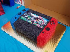 a cake made to look like a video game console