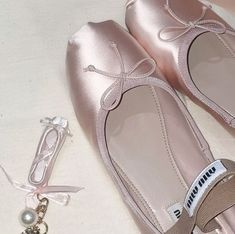 Miu Miu Flats, Pink Ballet Flats, Ballet Slippers, Blogger Girl, Pink Satin, Chanel Ballet Flats