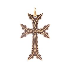 This cross is made of 18 carat yellow gold, laser worked to have extremely precise details. The cross weighs 2.18 grams and is 3.5 cm long, including a ram and 1.9 cm wide. The jewelery L'Echoppe d'Or founded in 1976 in Marseille by Patrick Kaiserlian, specialist in Armenian crosses as well as plates with Armenian alphabet, in 18 carat yellow, white, pink and silver gold. With its 40 years of experience in consulting, creation, sale and craftsmanship, the Echoppe d'Or Marseille offers only quali Armenian Cross, Armenian Alphabet, Pure Gold, Jewelry Store, 40 Years, Gold Pendant, Jewelry Stores, Yellow White, Pink And Gold