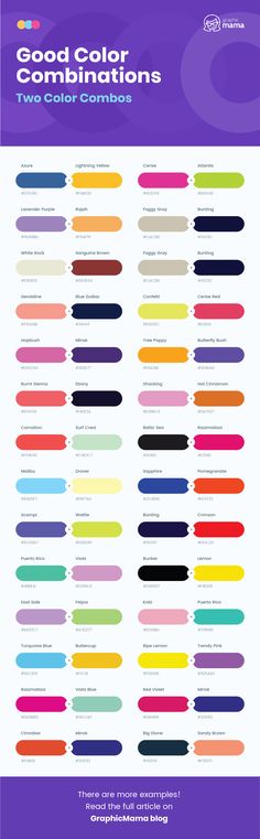 the color chart for different types of paint colors and their corresponding names are shown in this image