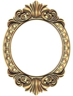 an ornate gold frame on a white background