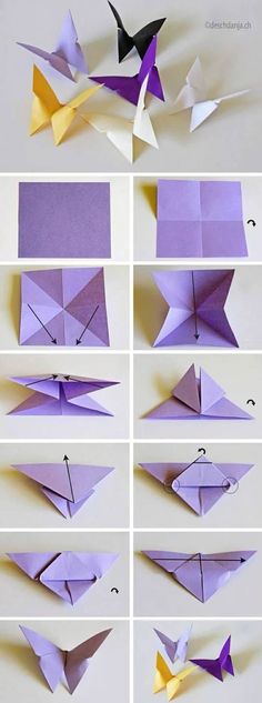 the steps to make an origami bird