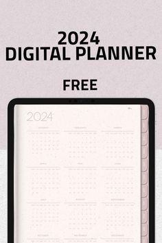 a digital planner is shown with the text,'free'in black and white