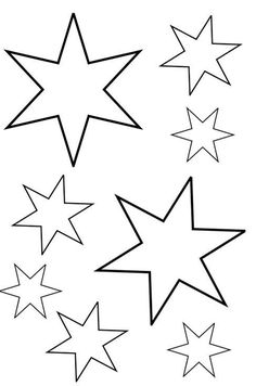 the stars are drawn in black and white, with one line on each side to show them