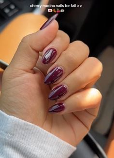 Nail Inspo Cherry, Cherry Mocha Nails, Autumn Nail Inspo, French Nails Ideas, Mocha Nails, French Nails Design, Every Other Thursday, Ombre French Nails