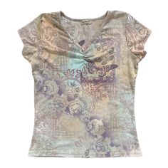 Vintage Butterfly Short Sleeve Tshirts Aesthetic Fairycore Tops Women V Neck Slim Tees Summer Grunge Clothes Fairycore Tops, Aesthetic Fairycore, Aesthetic Outfits Vintage, Crop Top Y2k, Fairycore Grunge, Summer Grunge, Grunge Clothes, Grunge Vintage, Tank Outfit