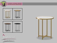 an image of a round table with three different tables on each side and four different sides