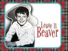 an old photo of a young boy wearing a hat with the words leave it beaver on it