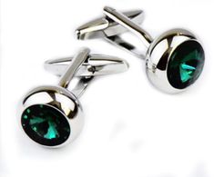 Classic Green Cufflinks For Formal Occasions, Elegant Sterling Silver Cufflinks For Formal Occasions, Sterling Silver Polished Cufflinks For Formal Occasions, Sterling Silver Polished Cufflinks For Formal Wear, Formal Sterling Silver Polished Cufflinks, Formal Sterling Silver Cufflinks With Polished Finish, Classic Round Sterling Silver Cufflinks, Business Sterling Silver Jewelry With Polished Finish, Elegant Green Cufflinks For Formal Occasions