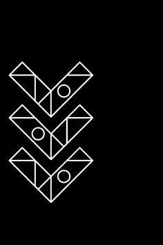 a black and white logo with geometric shapes