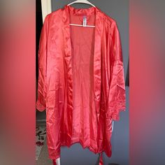 Lilac And London Satin Wrap Robe Nwt Beautiful Coral/Pink Color Monogram Robes, Satin Bridesmaids Robes, White Nightgown, Coral Pink Color, Terry Robe, Belted Robe, Black Lounge, Pyjamas Womens, Lace Trim Shorts