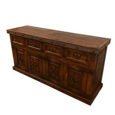 a large wooden chest with many drawers