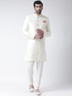 Buy KISAH Men Self Design Mandarin Collar Sherwani Set - Sherwani for Men from KISAH at Rs. 4783. Style ID: 22641310