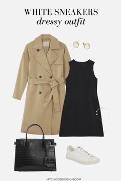 The Shoes That Go With Everything (Yes, Everything!) - MY CHIC OBSESSION White Sneakers With Dress, Sneakers With Dress, Women White Sneakers