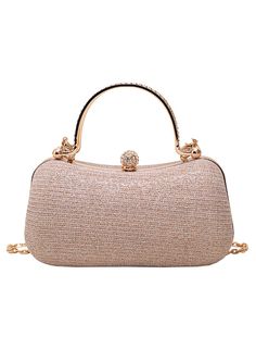 Women's Evening Bag Synthetic Party Bridal Shower Wedding Party Crystals Large Capacity Glamorous Gold-tone Evening Bag For Formal Occasions, Gold Hand-embellished Evening Bag For Wedding, Luxury Evening Bag With Gold-tone Hardware For Party, Luxury Gold-tone Hardware Evening Bag For Formal Occasions, Gold Crystal-embellished Evening Bag For Prom, Wedding Party Accessories, Party Looks, Wedding Party Dresses, Special Occasion Dresses