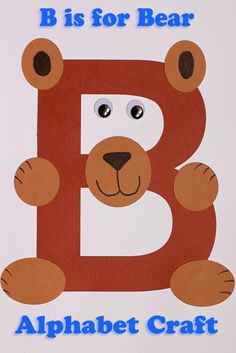 the letter b is for bear with an animal on it's face and paws