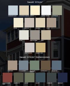 the color chart for smart styles exteriors