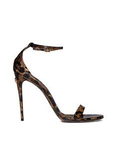 ->calf Leather, 100% Cheetah Heels, Cheetah Print Heels, Dg Logo, Stefano Gabbana, Leather Slides, Fashion Flats, Bridal Shoes, Shop Sandals, Stiletto Heel