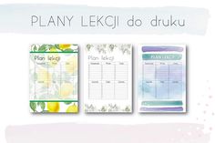 three planner pages with lemons on them and the words plan elki do druku