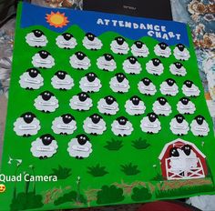 a large sheet of stickers with sheep on it