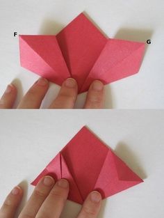 someone is folding an origami flower out of paper to make it look like they are