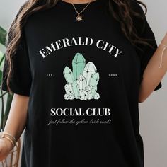 Social Club Style Wicked Musical Movie Merch, Emerald City Social Club Wizard Of Oz Emerald City, Movie Tees, Club Style